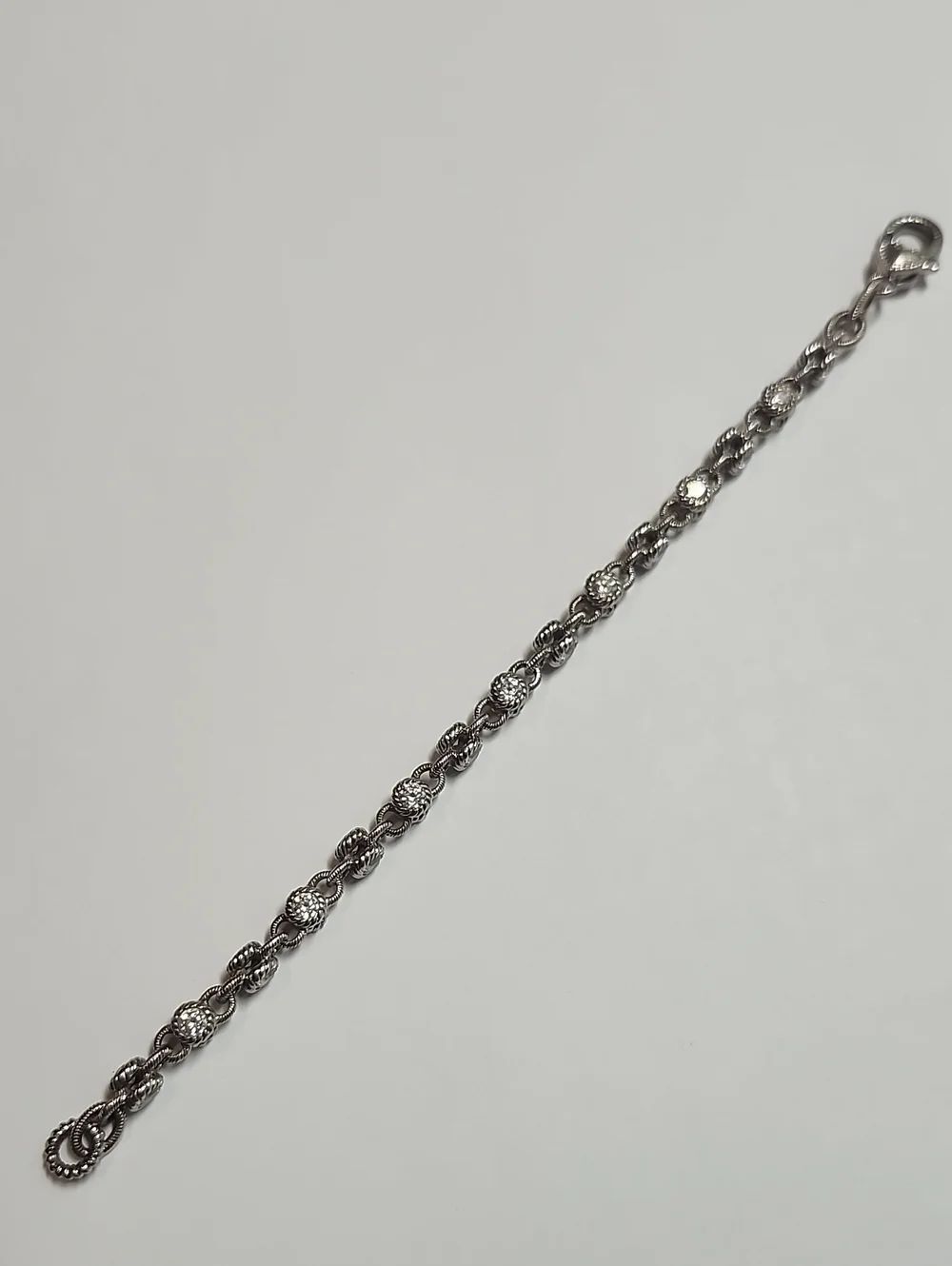 Judith Ripka Sterling Silver 925 Cubic Zirconia Chain Bracelet